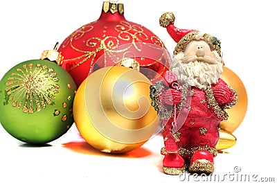 Ceramic Santa Claus Christmas balls Stock Photo