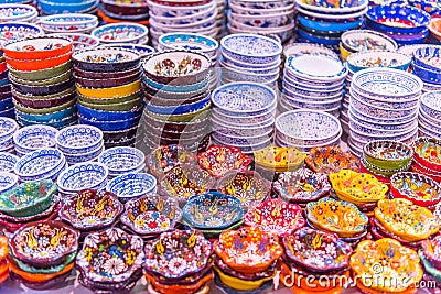 Turkish handmade ceramics, bows Stock Photo
