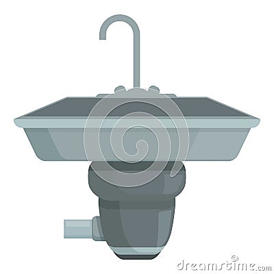 Ceramic sink icon cartoon vector. Wash pipe basin Vector Illustration