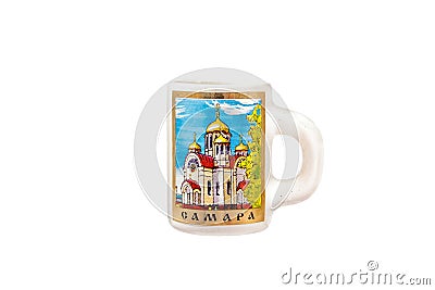 Ceramic souvenir toy with color painting on isolated white background Editorial Stock Photo