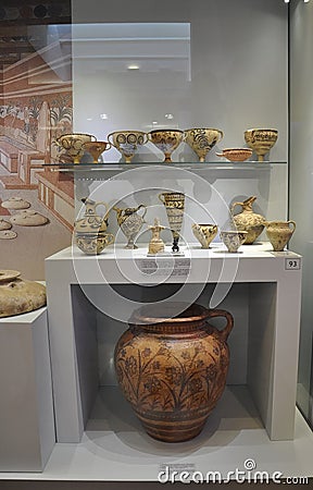 Minoan Archaeological Museum interior from Heraklion in Crete island Editorial Stock Photo