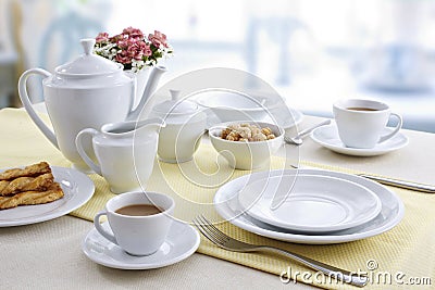 Ceramic tableware Stock Photo