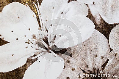 Ceramic Tile. Marble Floral Pattern Surface Decorative Design Texture. Abstract Art Background Stock Photo