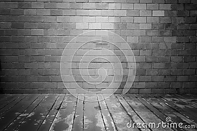 Ceramic tile wall black and white photo Stock Photo