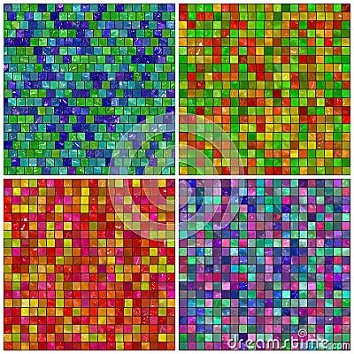 Ceramic tiles abstract backgrounds on white Stock Photo