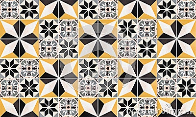 Ceramic Tiles Wall Background for Interior Home. Colorful Vintage Ceramic Cement Tile Texture or Pattern and Wallpaper. A Floor of Stock Photo