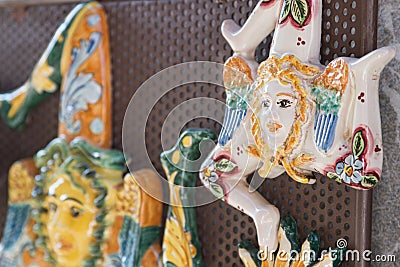 A ceramic trinacria Stock Photo