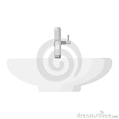 Ceramic wash basin and faucet Vector Illustration