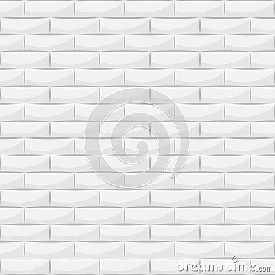 Ceramic white brick tile wall. Vector illustration Vector Illustration