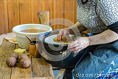 Ceramist woman at work Stock Photo