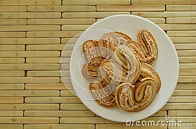 Cereal butter cookies on dish Stock Photo