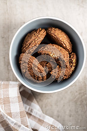 Cereal cocoa cookies Stock Photo