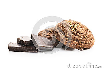 Cereal cocoa cookies and chocolate Stock Photo