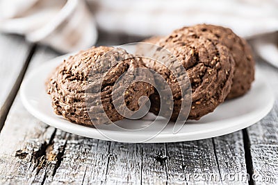 Cereal cocoa cookies Stock Photo