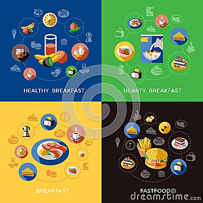 Cereal Icon Set Vector Illustration