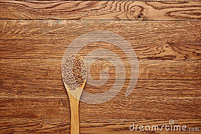 cereals in a bag healthy breakfast wood background Stock Photo