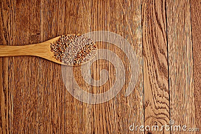 cereals in a bag healthy breakfast wood background Stock Photo