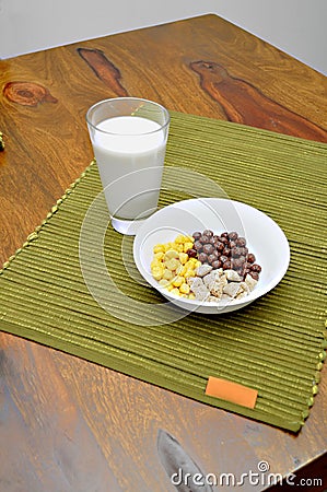 Cereals in bowl Stock Photo