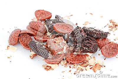cereals with cocoa on white background Stock Photo