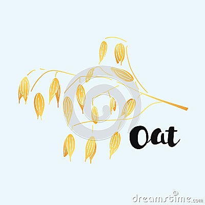 Cereals hand-drawn illustration oat Vector Illustration