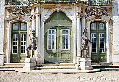 Ceremonial facade of the National Palace, Queluz Editorial Stock Photo