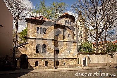 The Ceremonial Hall nearby the Old-New Synagogue is the oldest active synagogue in Europe, completed in 1270 Stock Photo