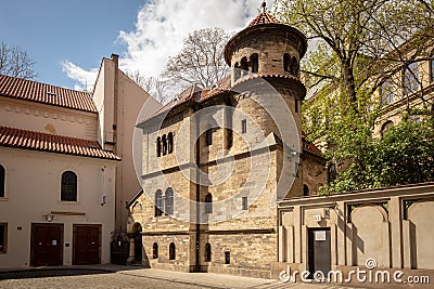 The Ceremonial Hall nearby the Old-New Synagogue is the oldest active synagogue in Europe, completed in 1270 and is home of th Stock Photo