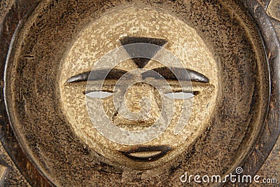 Ceremonial Sun Mask, horizontal detail Stock Photo