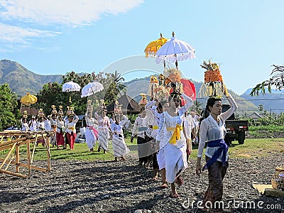 Ceremony in Bali Editorial Stock Photo