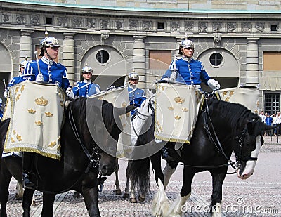 The ceremony of changing the Royal Guard in Stockholm, Sweden Editorial Stock Photo