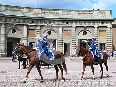 The ceremony of changing the Royal Guard in Stokholm, Sweden Editorial Stock Photo