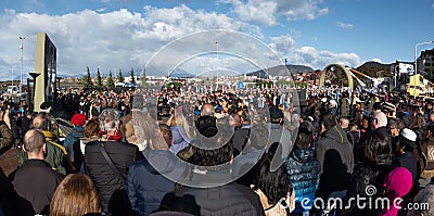 Ceremony for the historic takeover of the Falkland Islands in 1982 Editorial Stock Photo