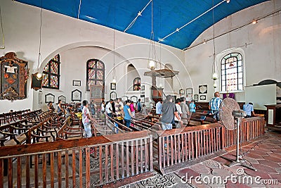 The ceremony in the old Dutch reformed church in Galle, Sri Lanka. Editorial Stock Photo