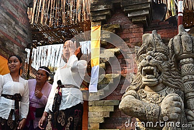 Ceremony in Tirta Empul temple. Tampaksiring. Gianyar regency. Bali. Indonesia Editorial Stock Photo