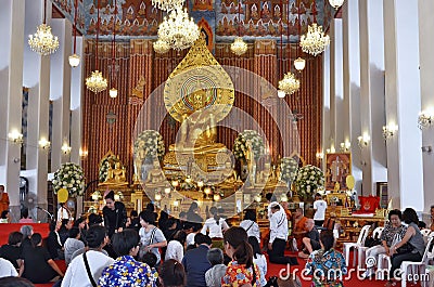 Ceremony at Wat Chana Songkhram Ratchaworamahawihan in Bangkok Editorial Stock Photo