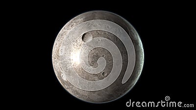 Ceres Dwarf planet isolated on black background. 3D render Stock Photo