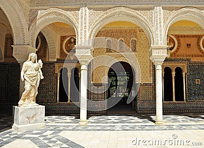 Ceres, marble sculpture, Palace House of Pilate, Sevilla, Spain Stock Photo