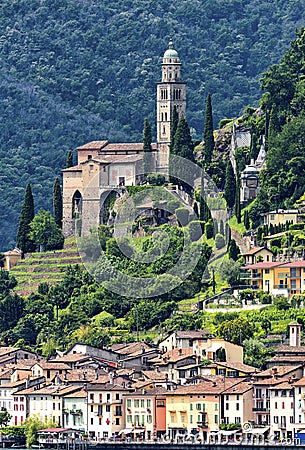 Ceresio lake Ticino, Switzerland Stock Photo