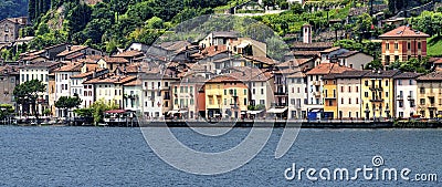 Ceresio lake Ticino, Switzerland Editorial Stock Photo