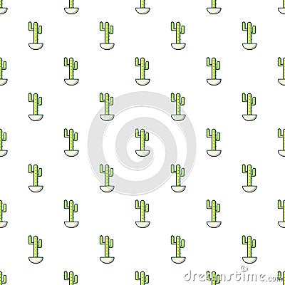 Cereus jamacaru cactus pattern seamless Vector Illustration