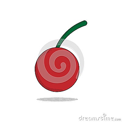 Llustration of cherry in retro cartoon Stock Photo