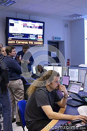 CERN ATLAS Control Room Editorial Stock Photo