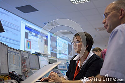 CERN ATLAS Control Room Editorial Stock Photo