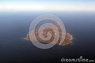 Cerralvo cousteau island baja california sur aerial Stock Photo