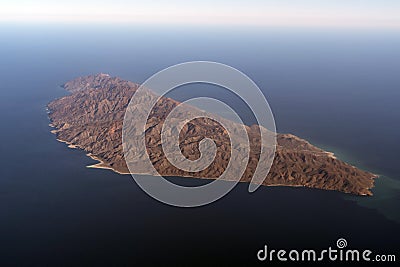Cerralvo cousteau island baja california sur aerial Stock Photo