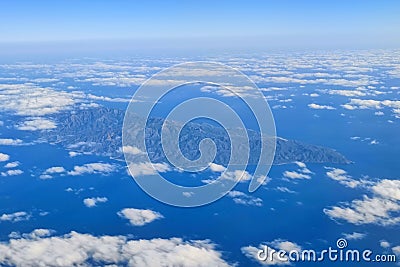 Cerralvo jacques cousteau island Mexico aerial view Stock Photo