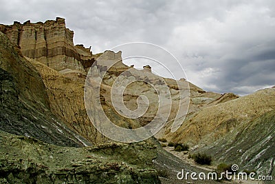 Cerro Alcazar rock formations in Argentina Stock Photo