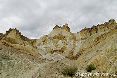 Cerro Alcazar rock formations in Argentina Stock Photo