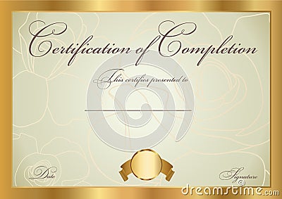 Certificate / Diploma award template. Pattern Vector Illustration