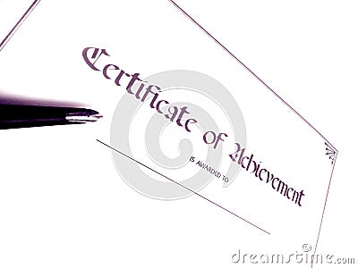Certificate of achievement Stock Photo